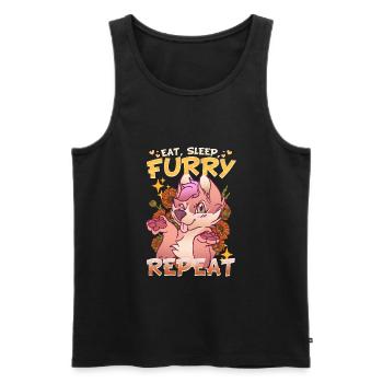 Eat Sleep Furry Repeat I Furries Fandom Cosplay - Männer Premium Bio Tank Top - Schwarz - Vorne - Michal (187cm)