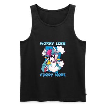 Worry less Furry more I Fursona Cosplay Fandom - Men's Premium Organic Tank Top - black - Front - Michal (187cm)