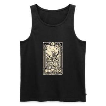 The High Priestess I Tarot Card I Fortune Teller - Männer Premium Bio Tank Top - Schwarz - Vorne - AI Model Male 178 light (178cm)