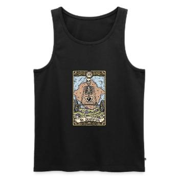 The Deadlifter I Goth Tarot Card I Fortune Teller - Männer Premium Bio Tank Top - Schwarz - Vorne - AI Model Male 178 light (178cm)