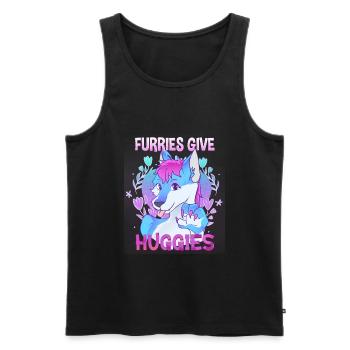 Furries give Huggies I Furry Fandom I Cosplay - Men's Premium Organic Tank Top - black - Front - Michal (187cm)