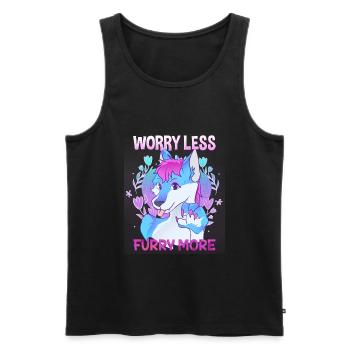 Worry less Furry more I Fursona Cosplay Fandom - Men's Premium Organic Tank Top - black - Front - Michal (187cm)