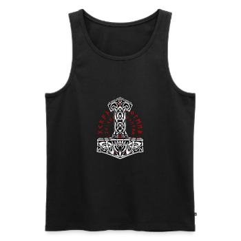 Mjolnir Hammer of God Norse Mythology viking - Männer Premium Bio Tank Top - Schwarz - Vorne - Michal (187cm)