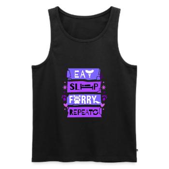 Eat Sleep Furry Repeat I Furries Fandom Cosplay - Men's Premium Organic Tank Top - black - Front - Michal (187cm)