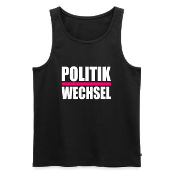 politikwechsel - Männer Premium Bio Tank Top - Schwarz - Vorne - AI Model Male 178 light (178cm)