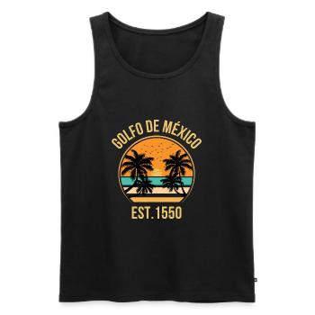 Golf of Mexico Golfo De México EST 1550 - Männer Premium Bio Tank Top - Schwarz - Vorne - Michal (187cm)