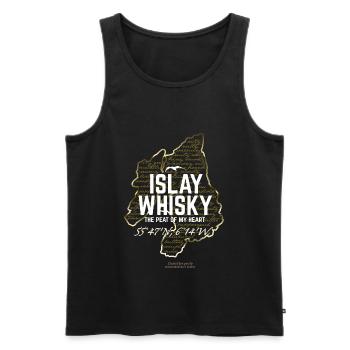 Whisky Islay Peat of my Heart Gold Look Design - Männer Premium Bio Tank Top - Schwarz - Vorne - AI Model Male 178 light (178cm)