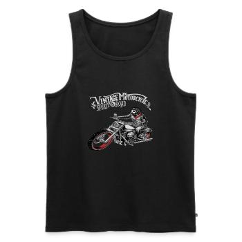 Motorcycle chopper bike vintage design - Men's Premium Organic Tank Top - black - Front - AI Model Male 178 light (178cm)