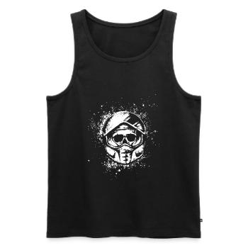 Biker Helmet - Splinter - Motorcycle Shirt - Men's Premium Organic Tank Top - black - Front - AI Model Male 178 light (178cm)