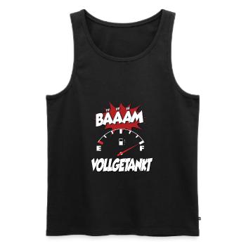 Bääm vollgetankt - ich habe vollgetankt Geschenk - Männer Premium Bio Tank Top - Schwarz - Vorne - Michal (187cm)