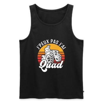 J'Peux Pas J'ai Quad Humour Cadeau - Débardeur bio Premium Homme - noir - Devant - Michal (187cm)