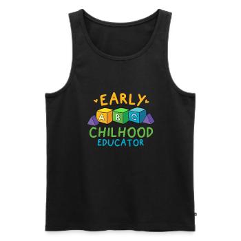 Early Childhood Educator Kindergarten Erzieher - Männer Premium Bio Tank Top - Schwarz - Vorne - Michal (187cm)