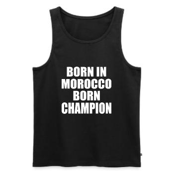 Morocco - born in morocco born champion - Men's Premium Organic Tank Top - black - Front - AI Model Male 178 light (178cm)
