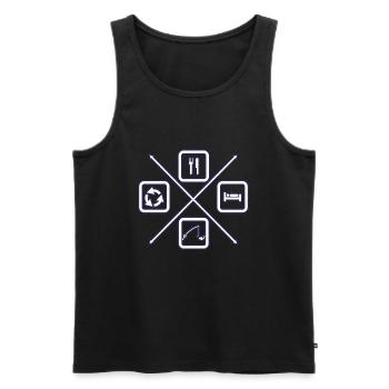 The Life Cycle of a Fisherman, Fishing, Dad - Men's Premium Organic Tank Top - black - Front - Michal (187cm)