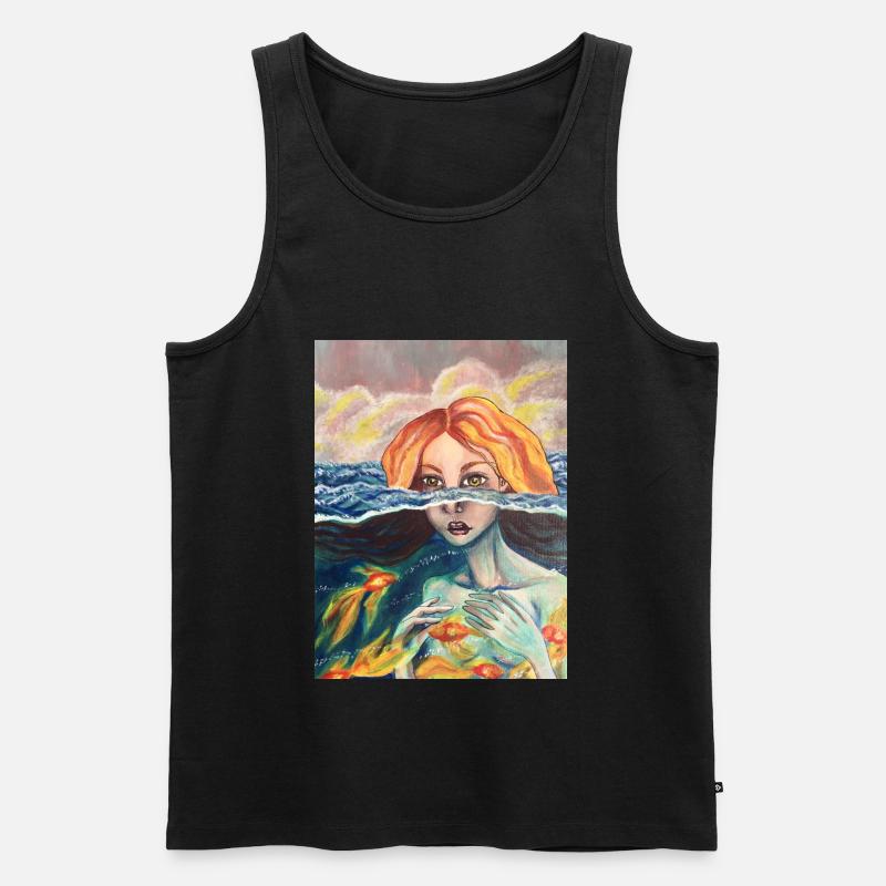 Meerjungfrau - Männer Premium Bio Tank Top - Schwarz