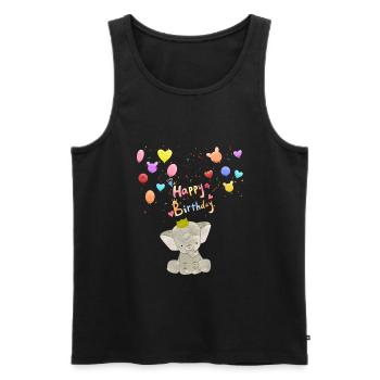 Baby Elefant Geburtstag Happy Birthday - Männer Premium Bio Tank Top - Schwarz - Vorne - Michal (187cm)