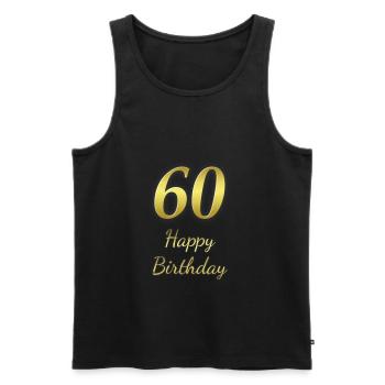 60 ans joyeux anniversaire - anniversaire des 60 ans - Débardeur bio Premium Homme - noir - Devant - Michal (187cm)