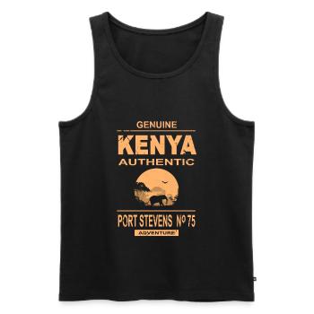 Kenia - Elefant - Safari - Männer Premium Bio Tank Top - Schwarz - Vorne - Michal (187cm)