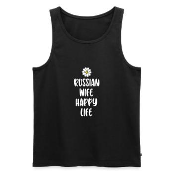 Femme russe Happy Life Costume russe Russie - Débardeur bio Premium Homme - noir - Devant - Michal (187cm)