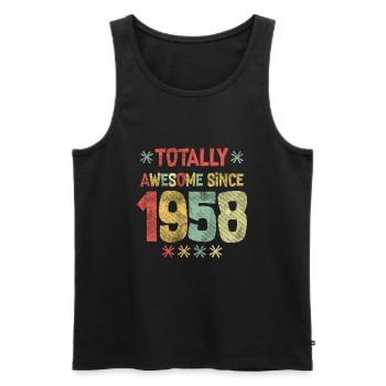 1958 - Happy Birthday - Totally Awesome seit 1958 - Männer Premium Bio Tank Top - Schwarz - Vorne - Michal (187cm)