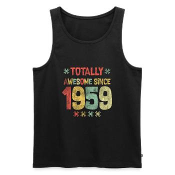 1959 - Totally Awesome seit 1959 - Happy Birthday - Männer Premium Bio Tank Top - Schwarz - Vorne - Michal (187cm)