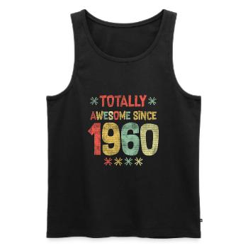 1960 - Happy Birthday - Totally Awesome seit 1960 - Männer Premium Bio Tank Top - Schwarz - Vorne - AI Model Male 178 light (178cm)