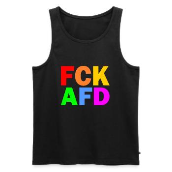 Fck afd - Männer Premium Bio Tank Top - Schwarz - Vorne - Michal (187cm)