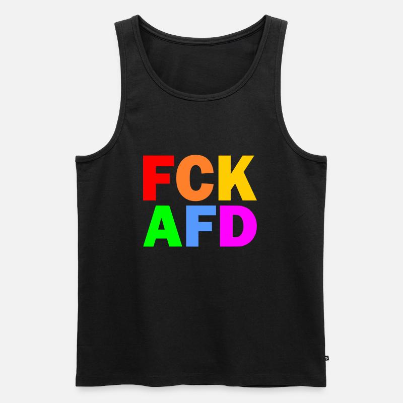 Fck afd - Männer Premium Bio Tank Top - Schwarz