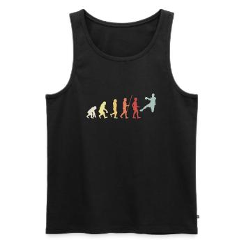 Handball Evolution Retro Gift Handball Player - Men's Premium Organic Tank Top - black - Front - AI Model Male 178 light (178cm)