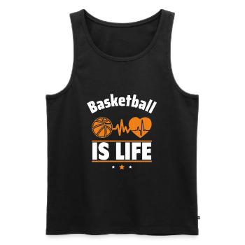 Basketball ist Leben - Männer Premium Bio Tank Top - Schwarz - Vorne - Michal (187cm)