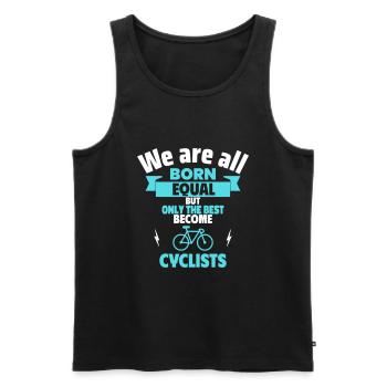 Father's Day Gift – Only the Best Cyclists - Men's Premium Organic Tank Top - black - Front - Michal (187cm)