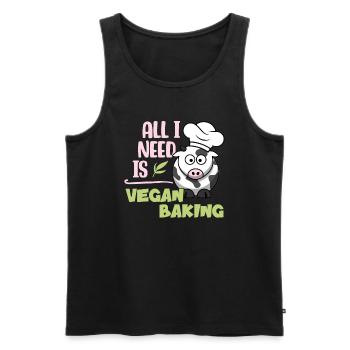All I need is Vegan Baking - Men's Premium Organic Tank Top - black - Front - Michal (187cm)