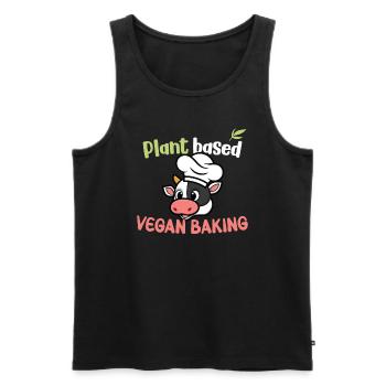 Plant based - Vegan Baking - Männer Premium Bio Tank Top - Schwarz - Vorne - AI Model Male 178 light (178cm)