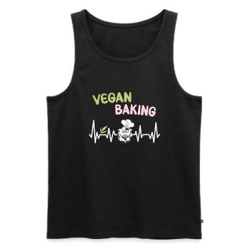 Vegan Baking Pulse - Men's Premium Organic Tank Top - black - Front - Michal (187cm)