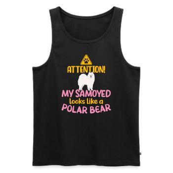 Attention! My Samoyed looks like a Polar Bear - Men's Premium Organic Tank Top - black - Front - Michal (187cm)