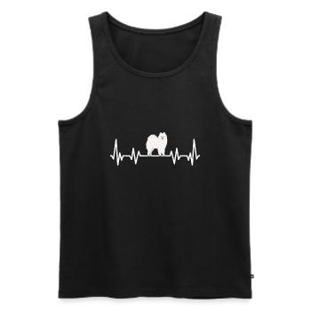 Samoyed Heartbeat - Men's Premium Organic Tank Top - black - Front - Michal (187cm)