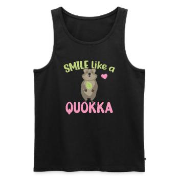 Souriez comme un Quokka - Grinsendes Quokka - Débardeur bio Premium Homme - noir - Devant - Michal (187cm)