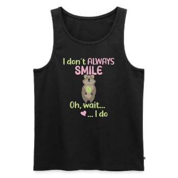 I don't always smile - Oh wait, I do... /Quokka - Men's Premium Organic Tank Top - black - Front - AI Model Male 178 light (178cm)