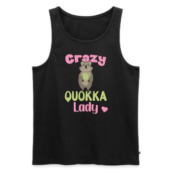 Crazy Quokka Lady / Grinsendes Quokka - Débardeur bio Premium Homme - noir - Devant - Michal (187cm)