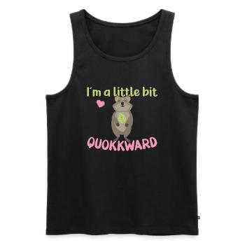 Je suis un peu Quoakkward / Grinning Quokka - Débardeur bio Premium Homme - noir - Devant - Michal (187cm)