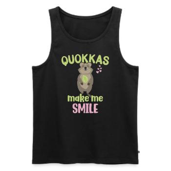 Les quokkas me rendent heureux - Grinning Quokka - Débardeur bio Premium Homme - noir - Devant - Michal (187cm)