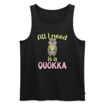 Tout ce dont j’ai besoin est un Quokka / Grinsendes Quokka - Débardeur bio Premium Homme - noir - Devant - Michal (187cm)