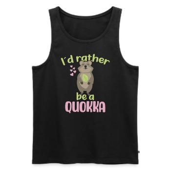Je préfère être un Quokka / Grinsendes Quokka - Débardeur bio Premium Homme - noir - Devant - Michal (187cm)