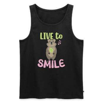 Vivre pour sourire - Sourire Quokka - Débardeur bio Premium Homme - noir - Devant - Michal (187cm)