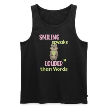 Le sourire est plus éloquent que les mots - Süßes Quokka - Débardeur bio Premium Homme - noir - Devant - Michal (187cm)