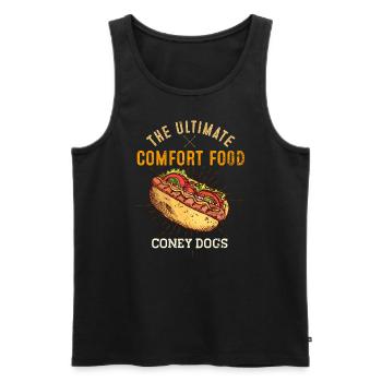Coney Dogs Ultimate Comfort Food Drôle de restauration rapide L - Débardeur bio Premium Homme - noir - Devant - AI Model Male 178 light (178cm)