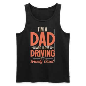 Ich bin Vater und ich liebe Autofahren | Papa Wortspiel Papa Witz - Männer Premium Bio Tank Top - Schwarz - Vorne - Michal (187cm)