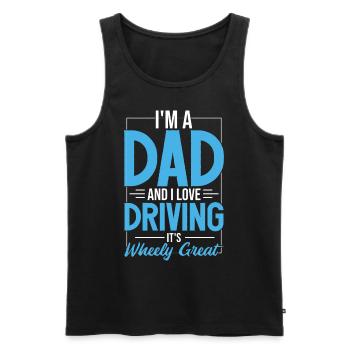 Auto fahren Wortspiel lustig Papa Witz Vatertag - Männer Premium Bio Tank Top - Schwarz - Vorne - Michal (187cm)