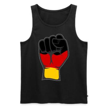 Deutschland Flagge Faust Hand Symbol - Männer Premium Bio Tank Top - Schwarz - Vorne - AI Model Male 178 light (178cm)