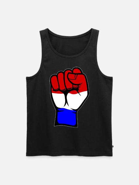 Holland Flag Fist Hand Symbol - Men's Premium Organic Tank Top - black